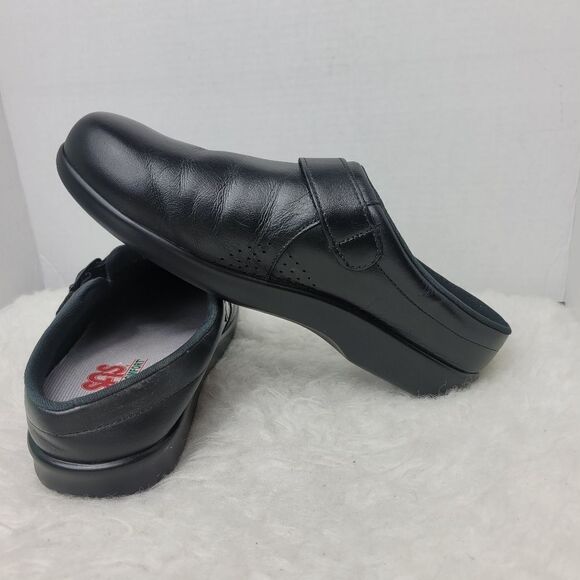 SAS Clog Slip On Black Leather Comfort USA Made Women's Shoes Size 9 - Picture 7 of 10